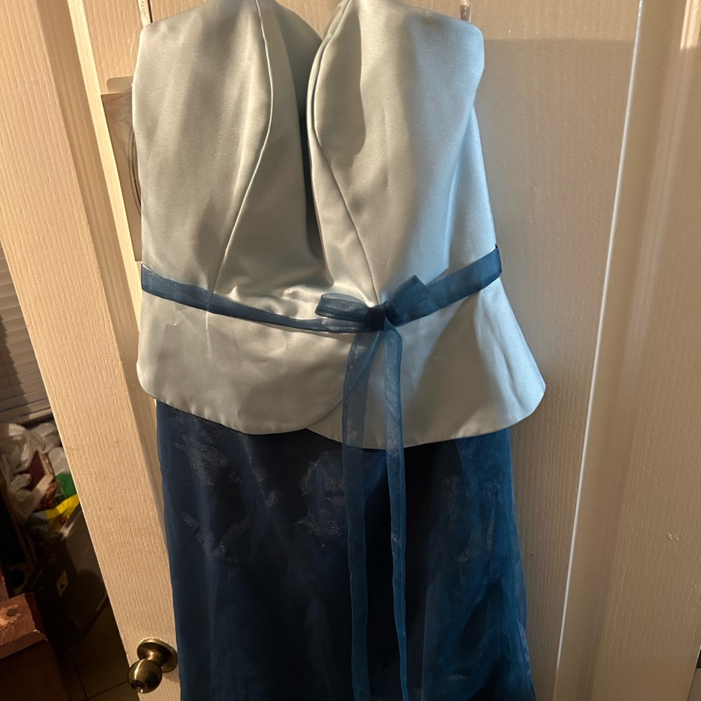 Strapless blue dress